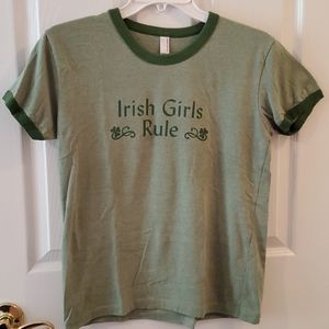 American Apparel green t-shirt Irish girls rule
